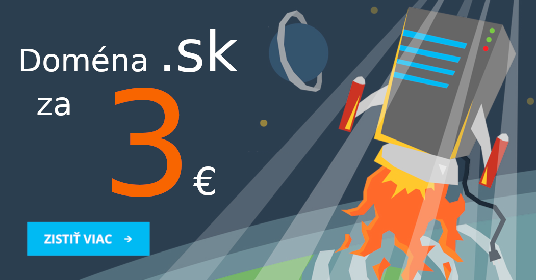 Registracia .sk domeny za 3€